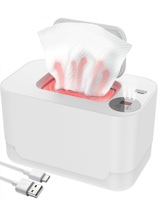 Beauenty Baby Wipe Warmer, Baby Wet Wipes Dispenser, Portable Thermostat Baby Wipes Heater, Diaper Wipes Warmer for Newborn Baby, Keeps Wipes Warm and Moist, Prevent Dry, Baby Shower Gifts, White - Image 1